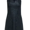 Maje - Black Leopard Print Scuba Knit Dress w/ Keyhole Neckline Sz 4