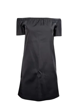 Maje - Black Satin Off The Shoulder Dress Sz 4