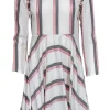 Maje - Cream Striped Fit & Flare Dress Sz S