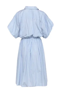 Maje - Light Blue Striped Short Sleeve Shirt Dress Sz 6