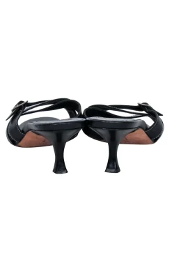 Manolo Blahnik - Black Leather Strappy Mules w/ Buckle Sz 8