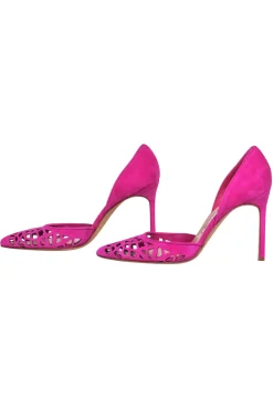 Manolo Blahnik - Hot Pink Suede Cutout D'Orsay Pumps Sz 8