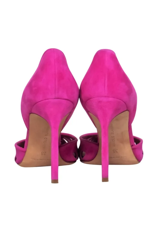 Manolo Blahnik - Hot Pink Suede Cutout D'Orsay Pumps Sz 8