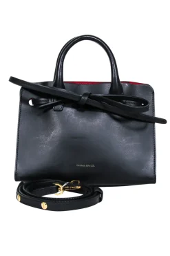 Mansur Gavriel - Black Italian Vegetable Tanned Leather "Mini Mini Sun" Bag
