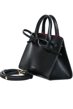 Mansur Gavriel - Black Italian Vegetable Tanned Leather "Mini Mini Sun" Bag