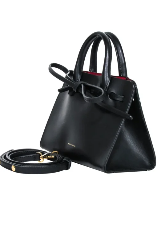 Mansur Gavriel - Black Italian Vegetable Tanned Leather "Mini Mini Sun" Bag