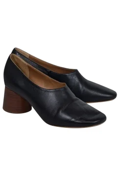 Mansur Gavriel - Black Leather Rounded Toe Low Heel Pumps Sz 9