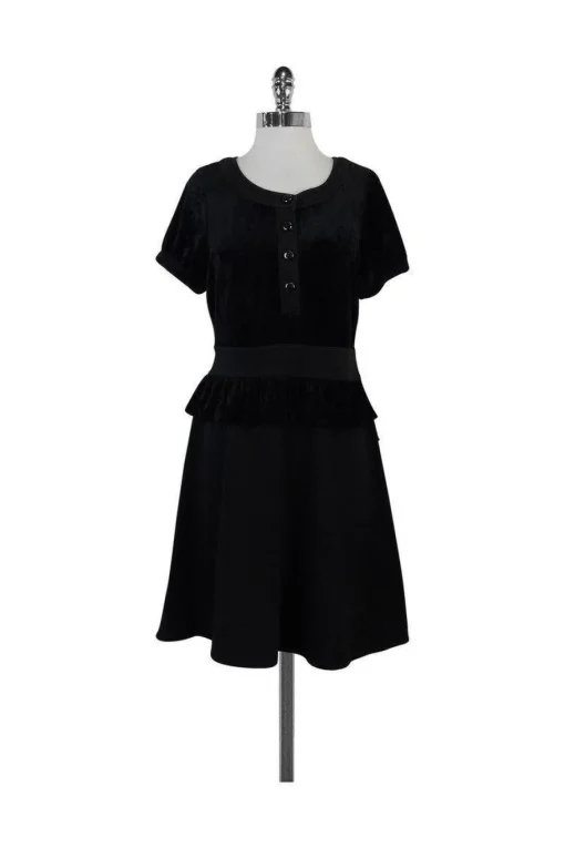Marc by Marc Jacobs - Black Short Sleeve Peplum Dress Sz M