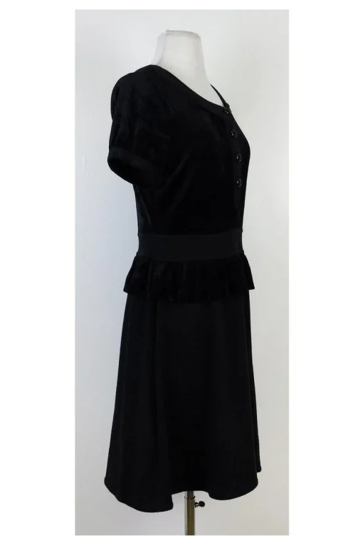 Marc by Marc Jacobs - Black Short Sleeve Peplum Dress Sz M