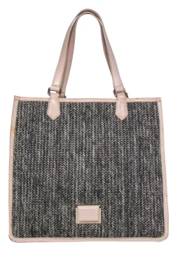 Marc by Marc Jacobs - Brown Woven Textile Tote w/ Nude Leather Trim