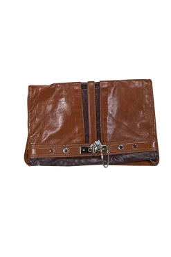 Marc by Marc Jacobs - Brown Leather Lock Front Detail Clutch