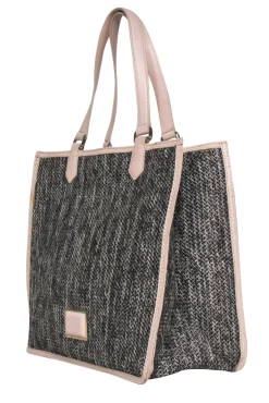 Marc by Marc Jacobs - Brown Woven Textile Tote w/ Nude Leather Trim