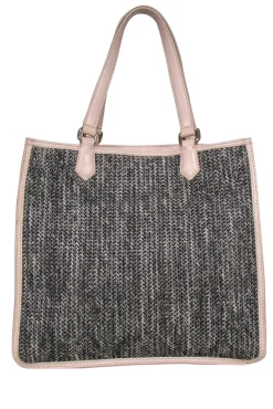Marc by Marc Jacobs - Brown Woven Textile Tote w/ Nude Leather Trim