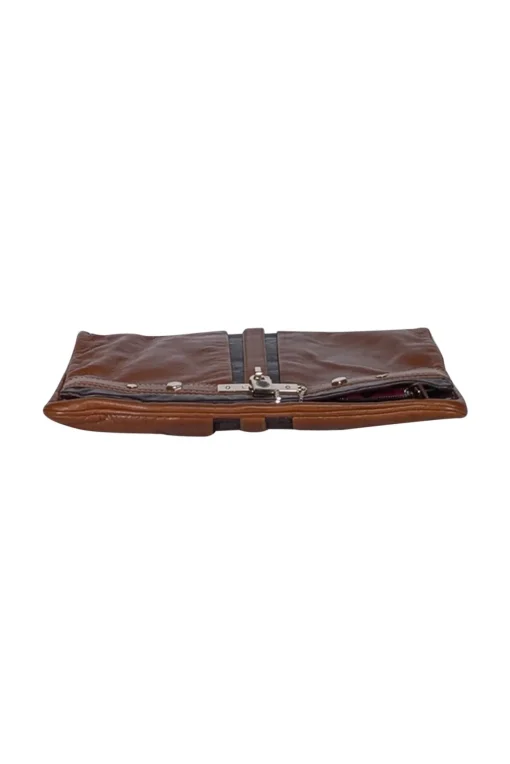 Marc by Marc Jacobs - Brown Leather Lock Front Detail Clutch