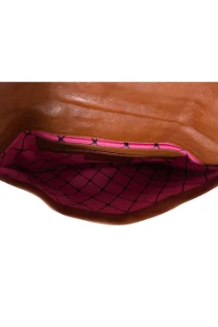 Marc by Marc Jacobs - Brown Leather Lock Front Detail Clutch