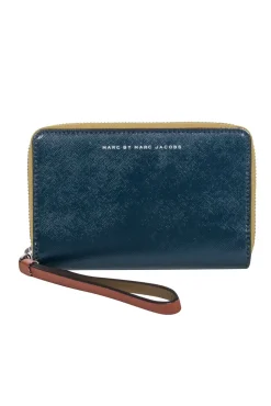 Marc by Marc Jacobs - Green & Brown Color-Block w/ Tan Trim Wristlet