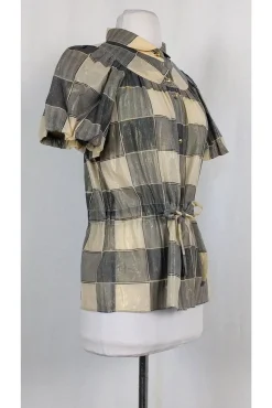 Marc by Marc Jacobs - Metallic Plaid Top Sz 6