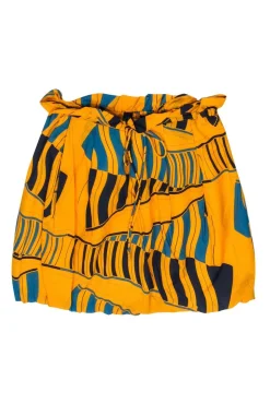 Marc by Marc Jacobs - Mustard & Blue Geometric Print Bubble Skirt Sz 4