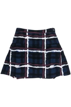 Marc by Marc Jacobs - Navy, Maroon, & Black Plaid Print Skirt Sz 2