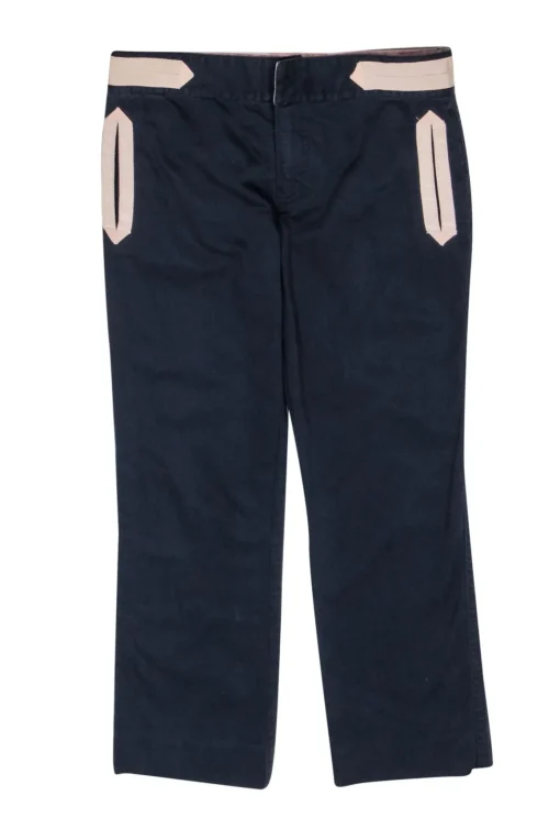 Marc by Marc Jacobs - Navy Crop Pants w/ Blush Pink Trim Sz 4