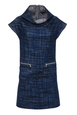 Marc by Marc Jacobs - Navy, Black, & White Tweed Wool Blend Dress Sz XS