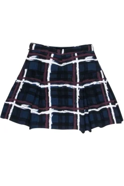 Marc by Marc Jacobs - Navy, Maroon, & Black Plaid Print Skirt Sz 2