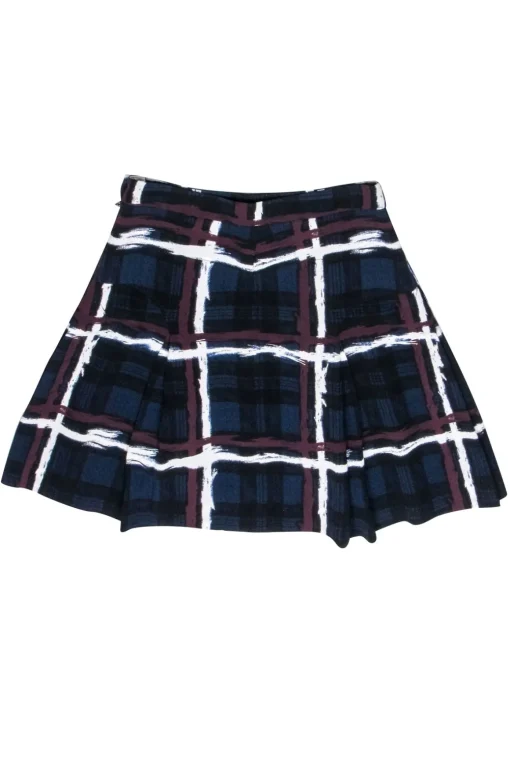 Marc by Marc Jacobs - Navy, Maroon, & Black Plaid Print Skirt Sz 2