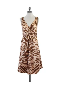 Marc by Marc Jacobs - Pink & Brown Animal Print Dress Sz 8