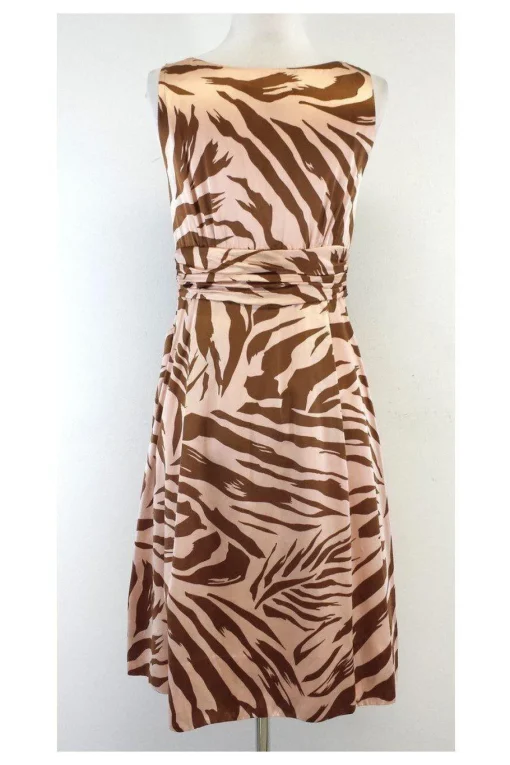 Marc by Marc Jacobs - Pink & Brown Animal Print Dress Sz 8