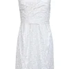 Marc by Marc Jacobs - White Strapless Cotton Dress w/ Ivory Floral Print Sz 6