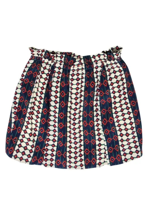 Marc by Marc Jacobs - White & Navy Striped & Geometric Print Bubble Skirt Sz 4