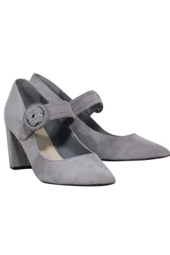 Marc Fisher - Grey Suede Mary-Jane Pumps w/ Buckle Closure Sz 7.5