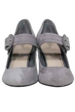 Marc Fisher - Grey Suede Mary-Jane Pumps w/ Buckle Closure Sz 7.5