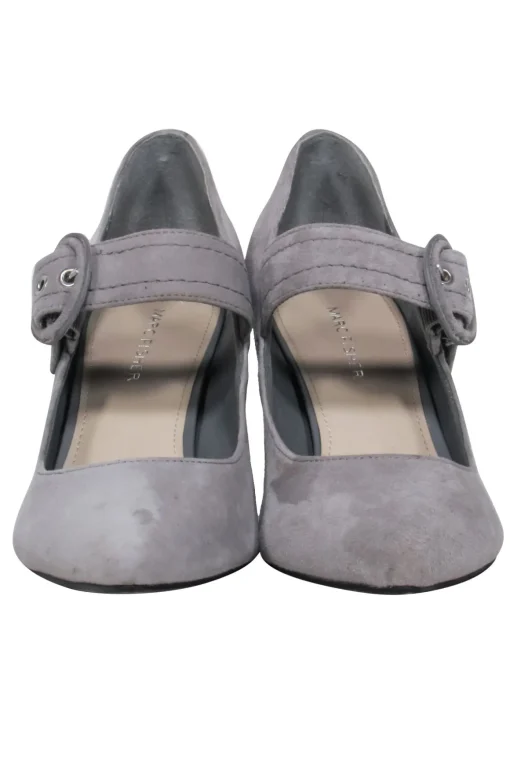 Marc Fisher - Grey Suede Mary-Jane Pumps w/ Buckle Closure Sz 7.5