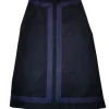 Marc Jacobs - Black & Navy Wool Long Skirt Sz 8