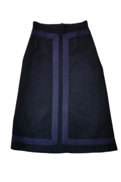Marc Jacobs - Black & Navy Wool Long Skirt Sz 8