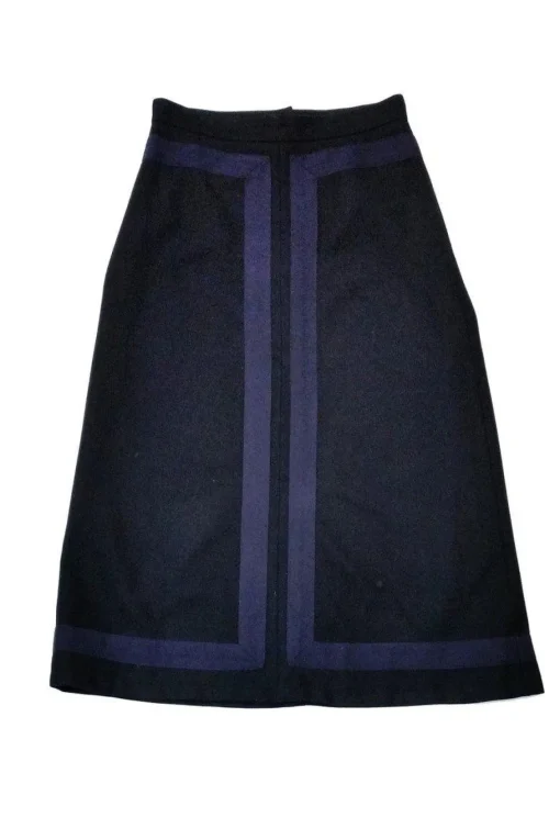 Marc Jacobs - Black & Navy Wool Long Skirt Sz 8
