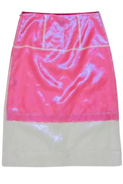 Marc Jacobs - Bubble Gum Pink w/ Sheer Iridescent Overlay Skirt Sz 4
