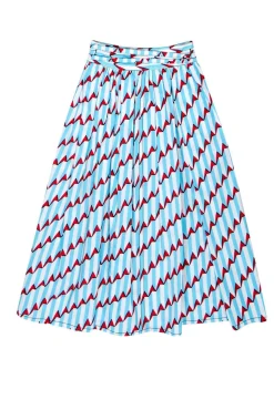 Marc Jacobs - Geometric Print Cotton Wrap Midi Skirt Sz 0