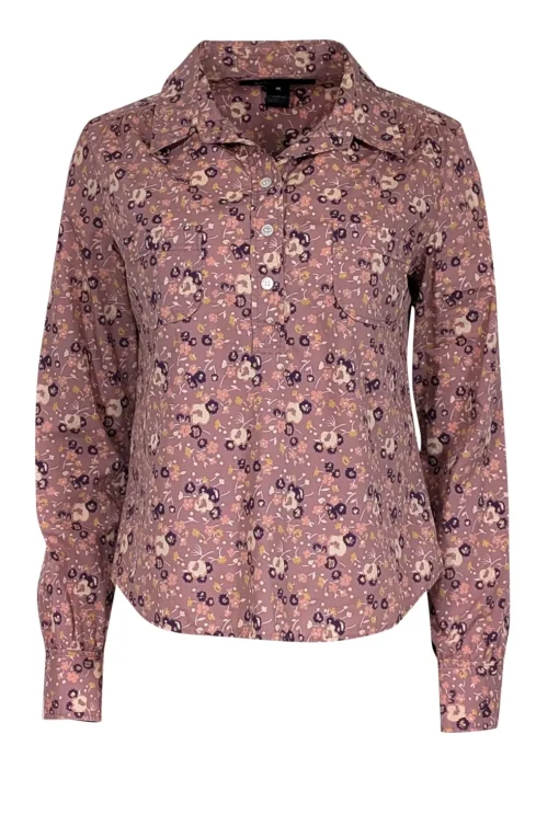 Marc Jacobs - Purple Floral Long Sleeve Collared Shirt Sz M