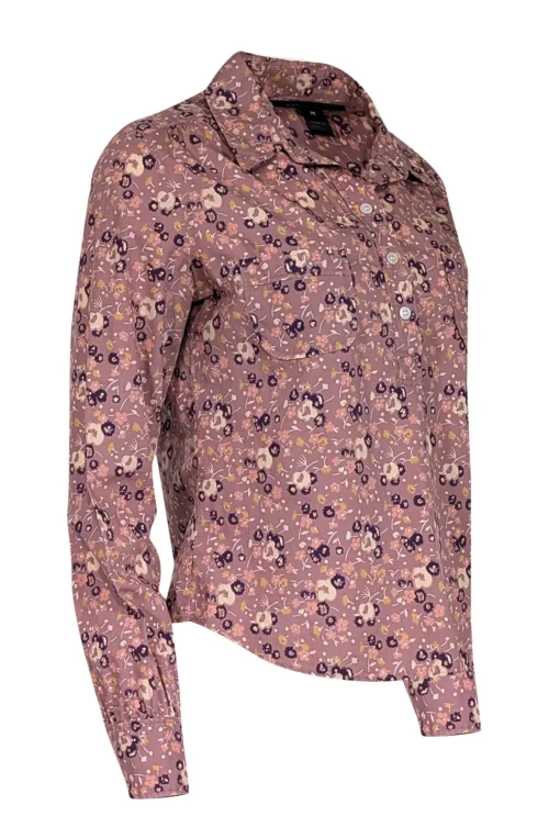 Marc Jacobs - Purple Floral Long Sleeve Collared Shirt Sz M