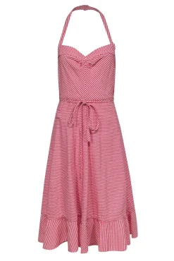 Marc Jacobs - Red & White Striped Seersucker Halter A-Line Dress Sz 6