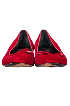 Marc Jacobs - Red Velvet Flats w/ Bow Sz 7