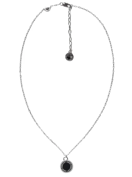Marc Jacobs - Silver & Black Iconic Logo Pendant Necklace