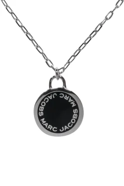 Marc Jacobs - Silver & Black Iconic Logo Pendant Necklace