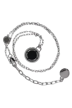 Marc Jacobs - Silver & Black Iconic Logo Pendant Necklace
