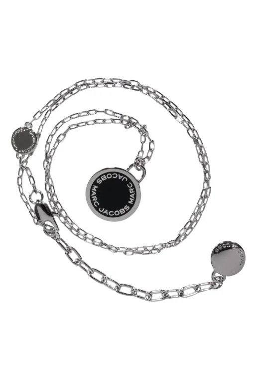 Marc Jacobs - Silver & Black Iconic Logo Pendant Necklace