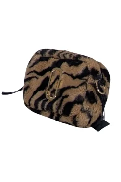 Marc Jacobs - Tan & Black Animal Print Faux Fur Snapshot Shoulder Bag