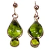 Marguerite de Valois - Light Green & Gold Toned Drop Dangle Earring