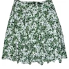 Marimekko - Green & White Floral Print Pleated Midi Skirt Sz 12